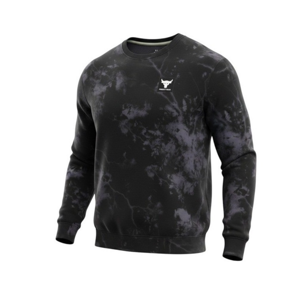 Under Armour Project Rock Black and Grayish Purple‎ Tie-Dye Crewneck Sweatshirt